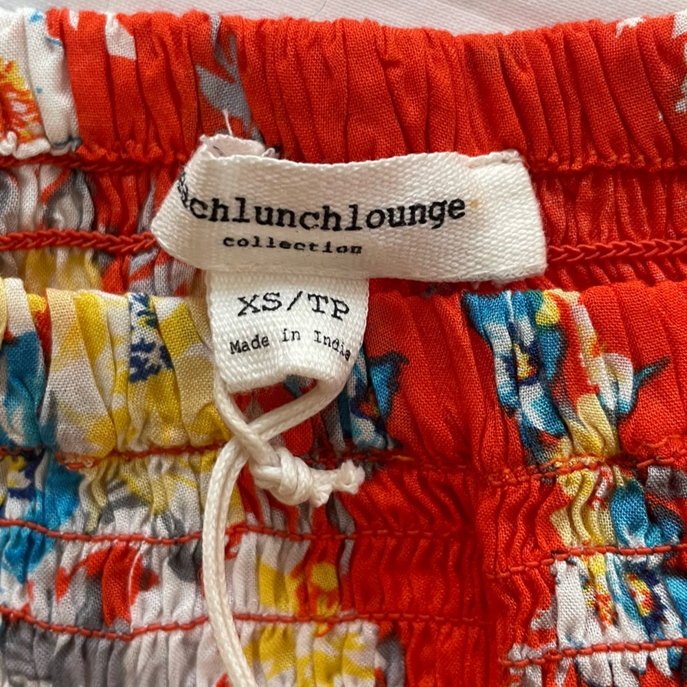 BeachLunchLounge Floral Orange Blossom off the shoulder Top Size XS NWT - Picture 10 of 15
